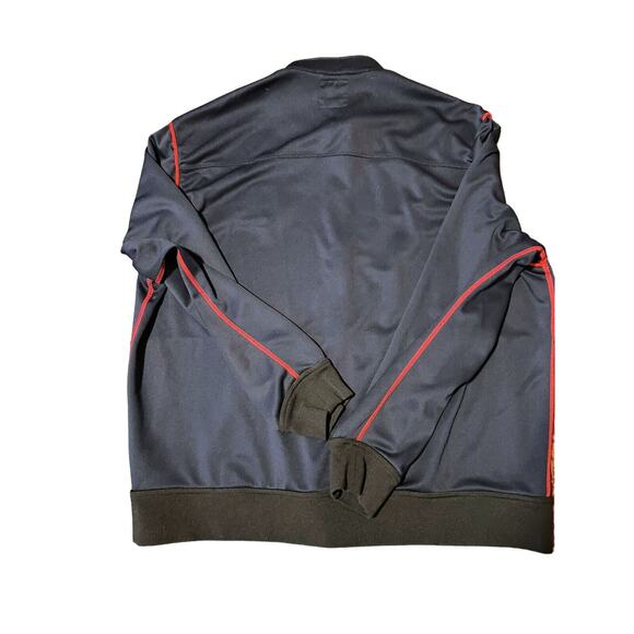 True Religion Sport Lightweight Track Jacket Navy W/ Red-Logo Patch GREAT CONDIT - Picture 10 of 12